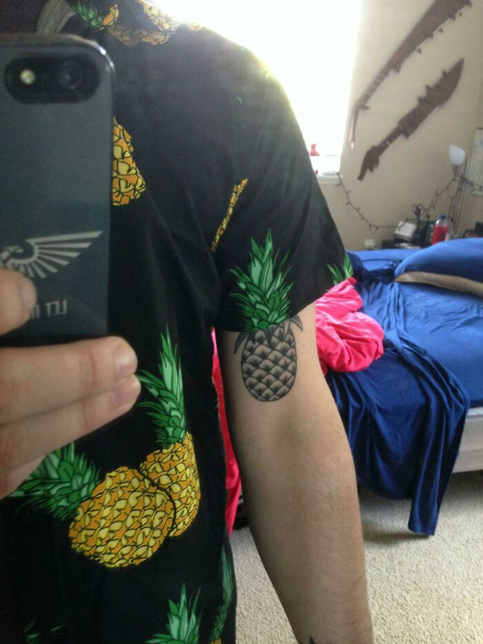 12. My Pineapple Shirt Lines Up With My Pineapple Tattoo