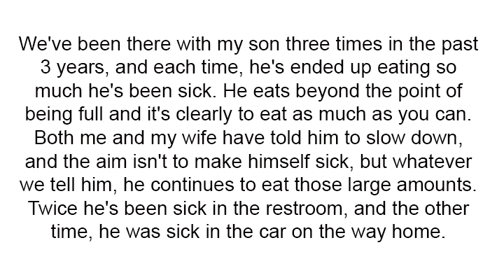 But whatever we tell him, he continues to eat