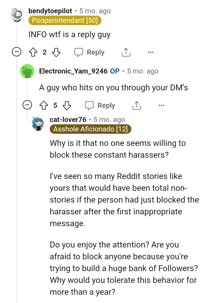 This Redditor wants to know what a reply guy means