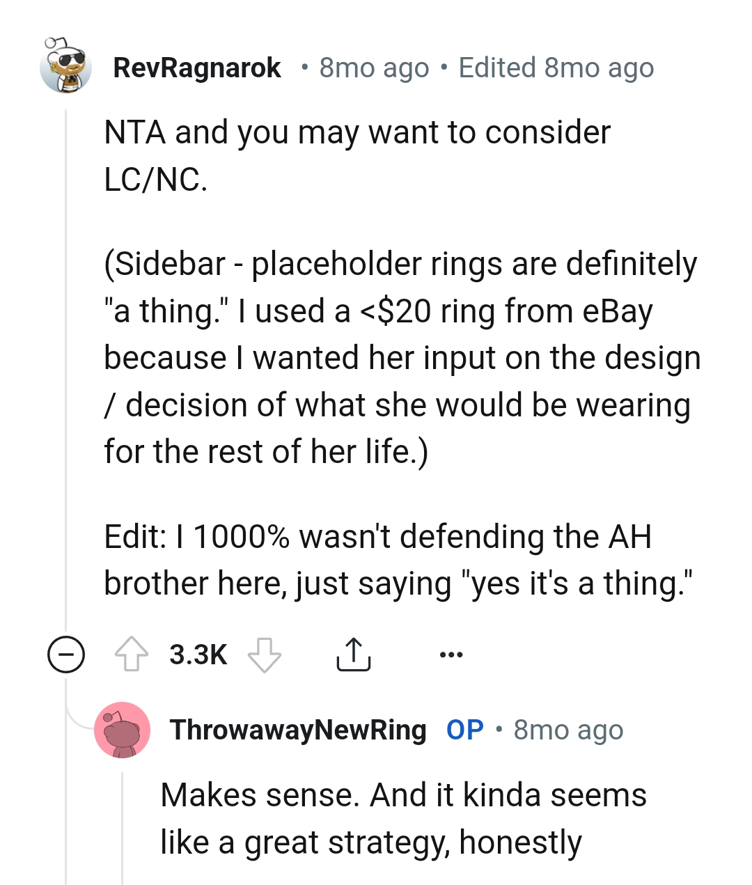 The OP may want to consider low or no contact after this