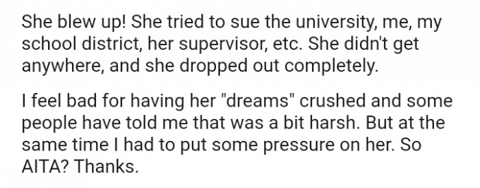 Some people have told me that was a bit harsh