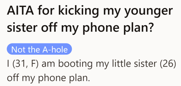 The ages and family dynamic are laid out immediately, hinting that this is more than just a billing issue.