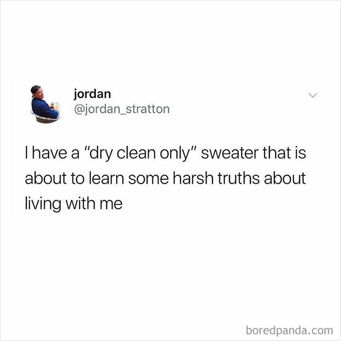 18. A dry clean only sweater