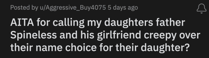 The newborn baby girl had the same name as OP's daughter. The new mom was proud of her baby's name while OP's friend couldn't look her in the eyes.