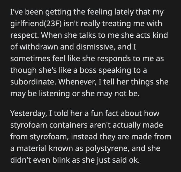 'I guess it doesn't matter what I say since you wouldn't listen anyway,' he added to drive the point home.