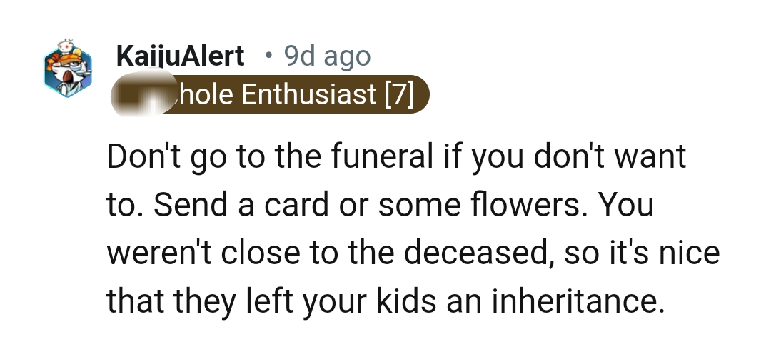 The OP wasn't close to the deceased