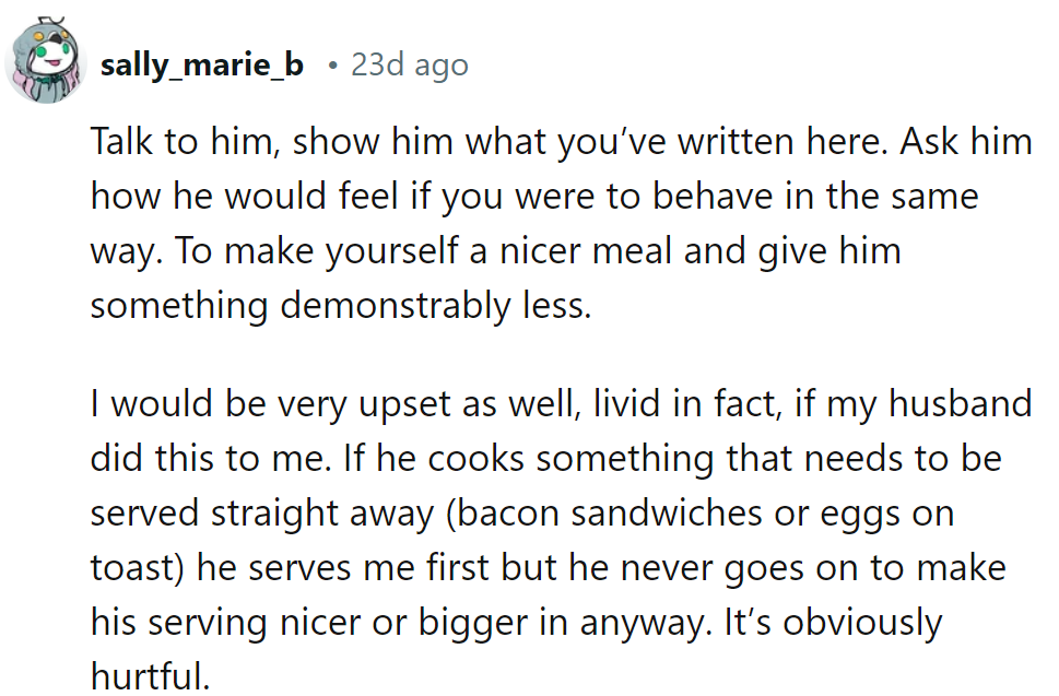 Let's hope he finds the taste of equality appetizing!