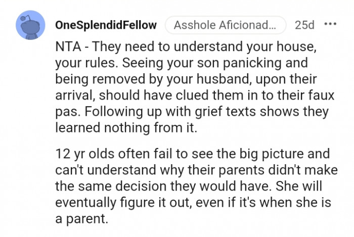 It is your house, and it is your rules