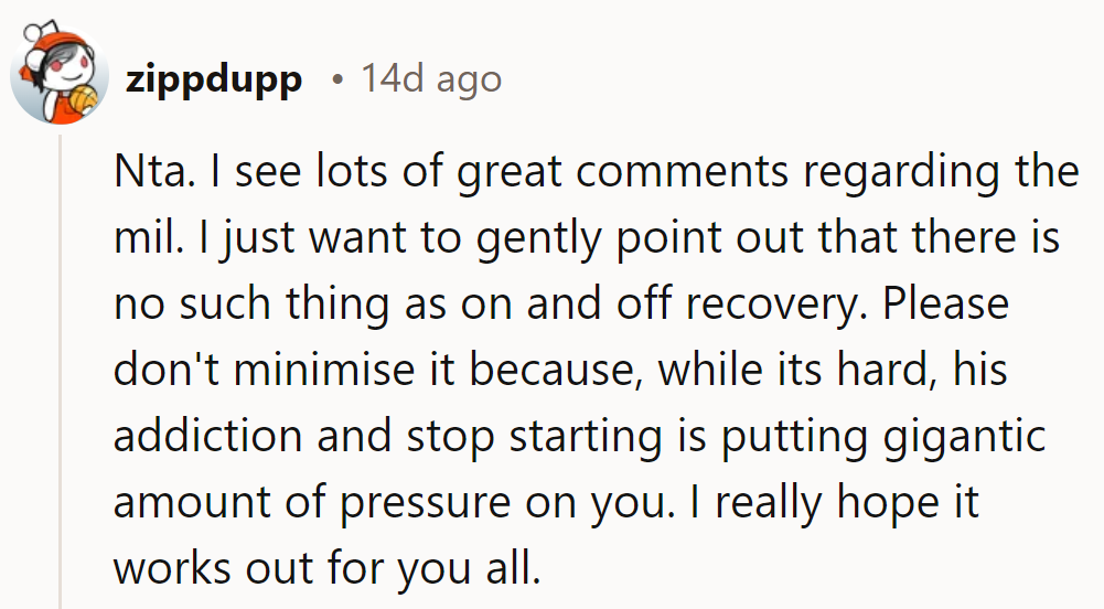 Recovery isn't on-off. The journey's tough; sending strength to navigate it all.