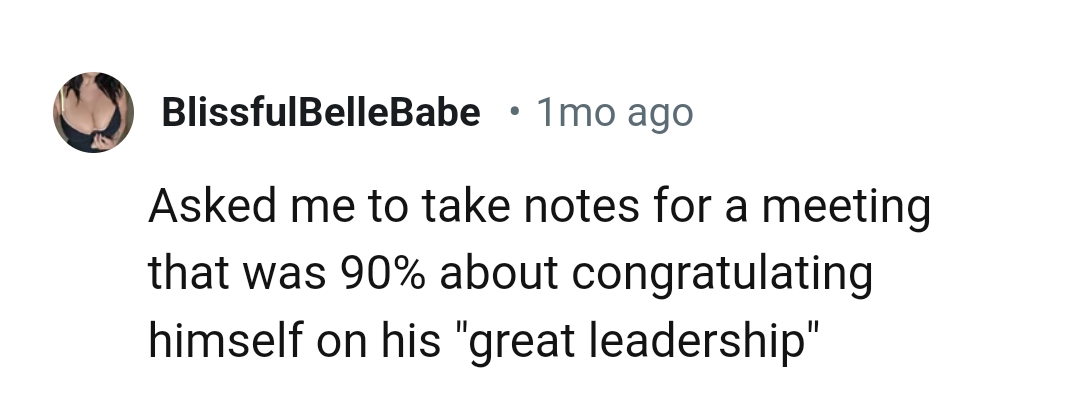 Taking notes of a meeting of self-congratulations