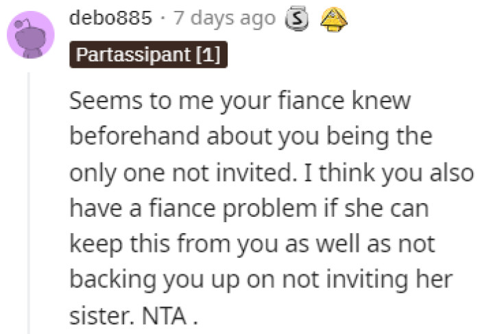 Seems like a fiancée problem