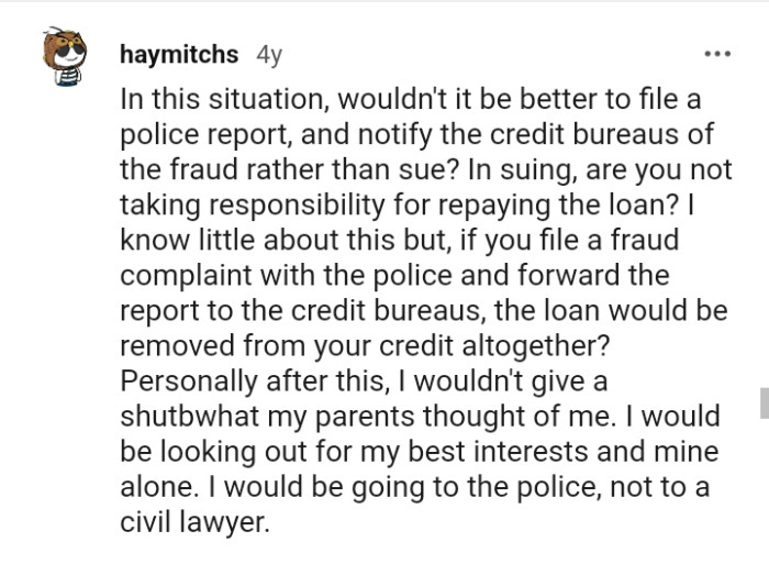 This Redditor would be going to the police, not to a civil lawyer
