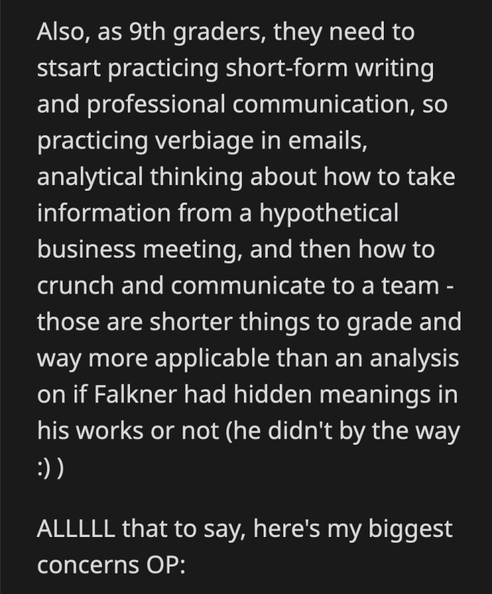 How is she tracking their progress if OP is doing half of her work?