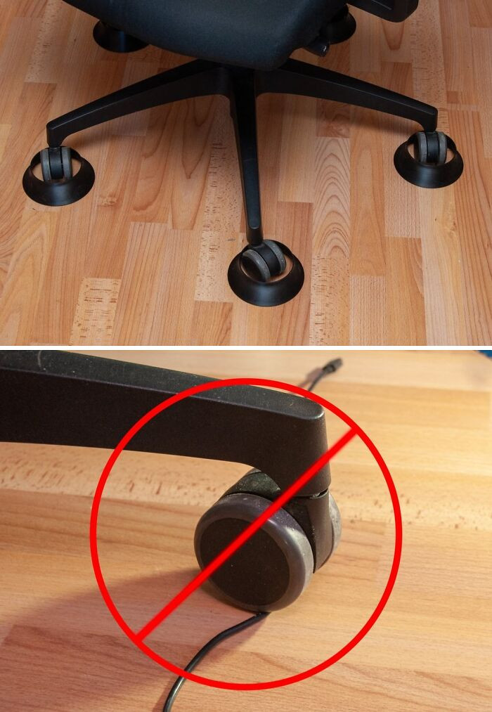 "Office Chair Wheel Guards To Save Your Cables And Pets"