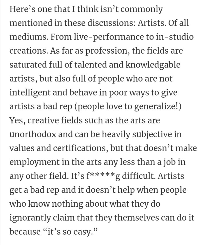 20. Being an artist is a ‘real’ job