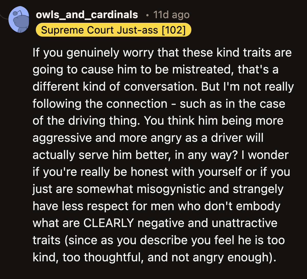 How will aggression and indifference aid in his son's future? How will they advance his career?