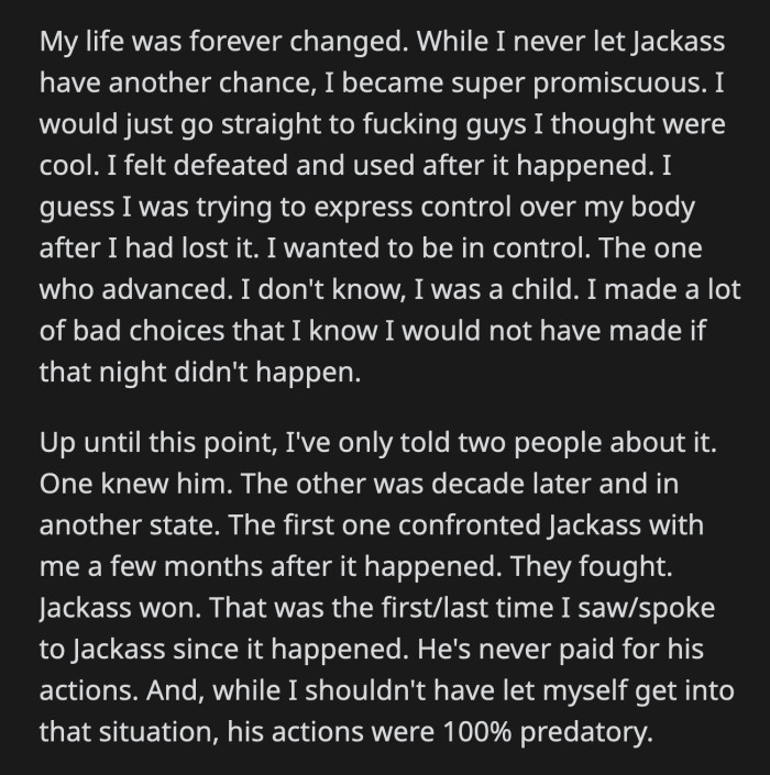 The daughter is around OP's age when Jack sexually assaulted her