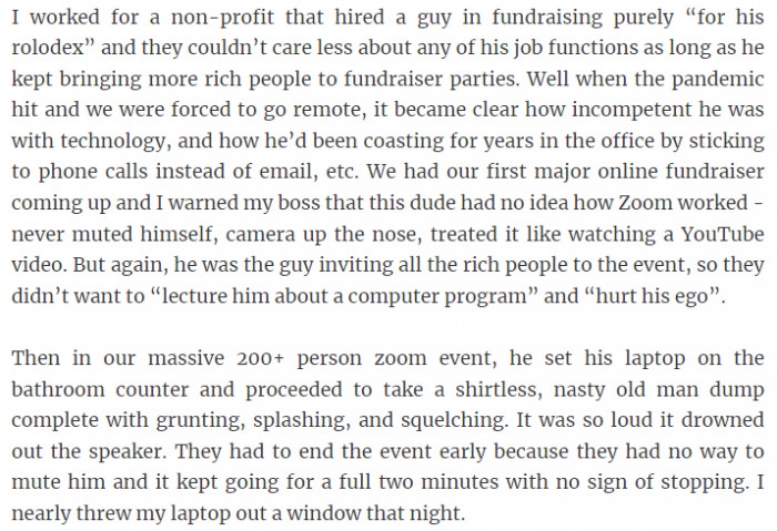 21. Hiring someone for his Rolodex