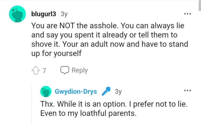 The OP should stand up for himself