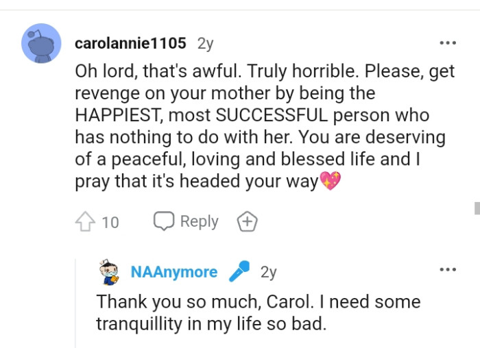 The OP is truly deserving of a peaceful, loving, and blessed life