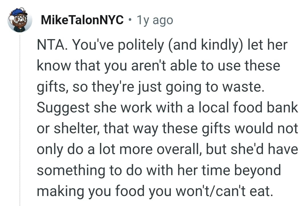 She Can Work with a Local Food Bank