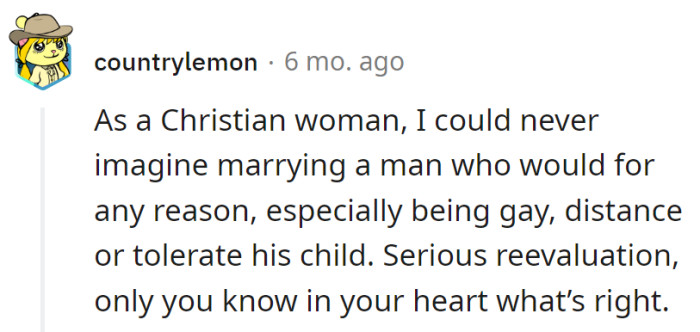 Christian love with an asterisk? Time to find a man who doesn't need footnotes for parenting.