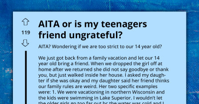 Strict Parents Labeled 'Weird' After Teen's Friend Criticizes Vacation Rules