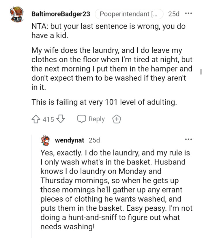 The OP does have a kid - her husband