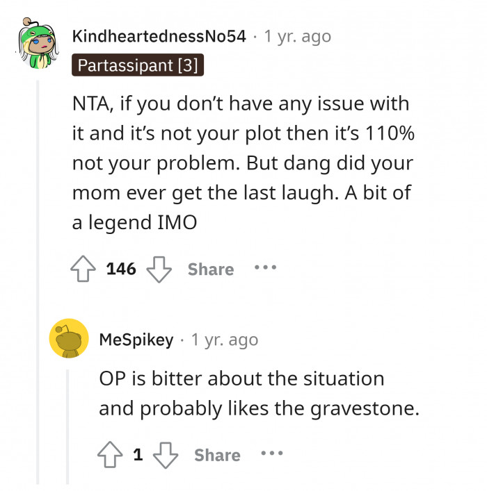 OP's mother is truly a legend.