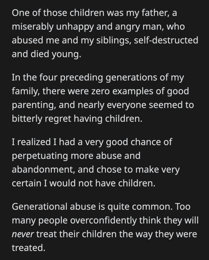 If you never seeked helped for your trauma, you are likely to pass it on, consciously or not