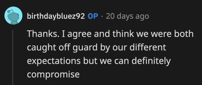 OP knows that. Clearly, they had different expectations about what they would do on their birthdays, and it just didn't come up in their year-long relationship. They just need to talk to each other.