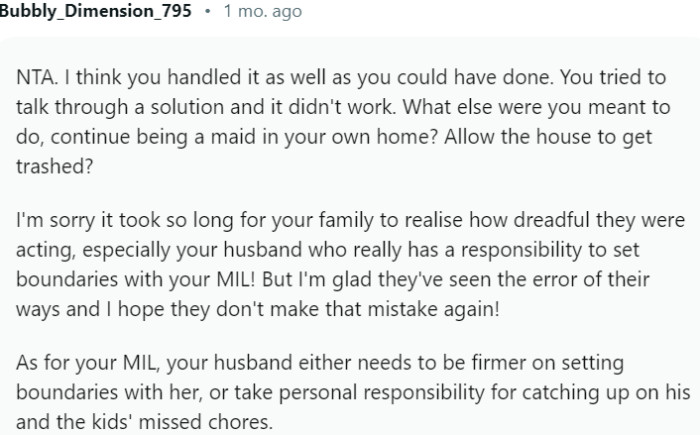 Your husband needs to be firmer on setting boundaries with her