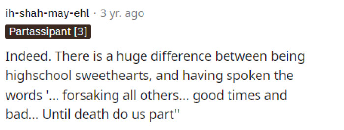 There is a significant difference in the situation, and maybe he doesn't quite understand this, but he needs to be brought back down to Earth because that was not okay.