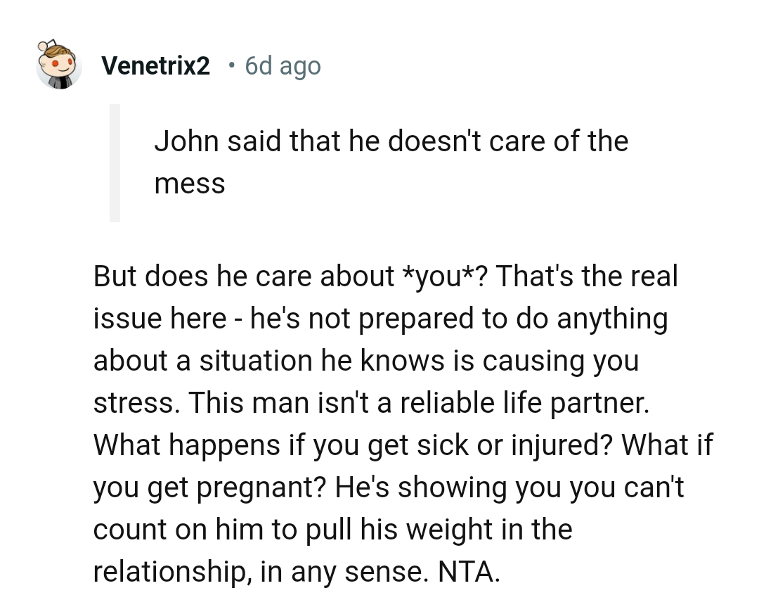 He's not prepared to do anything about a situation he knows isn't good