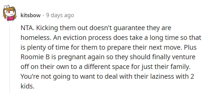 With another child on the way, it's time for them to find their own space and take responsibility.