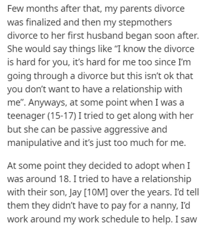 OP never got along with Anna since she was always passive-aggressive