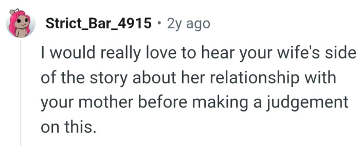 This Redditor wants to hear OP's wife's side of the story