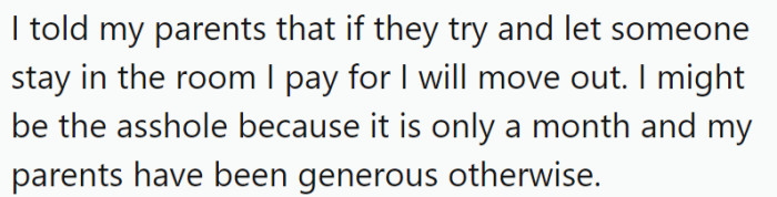 OP has offered the following explanation for why they think they might be the a-hole: