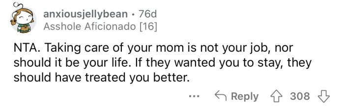 Op is allowed to have her own life.