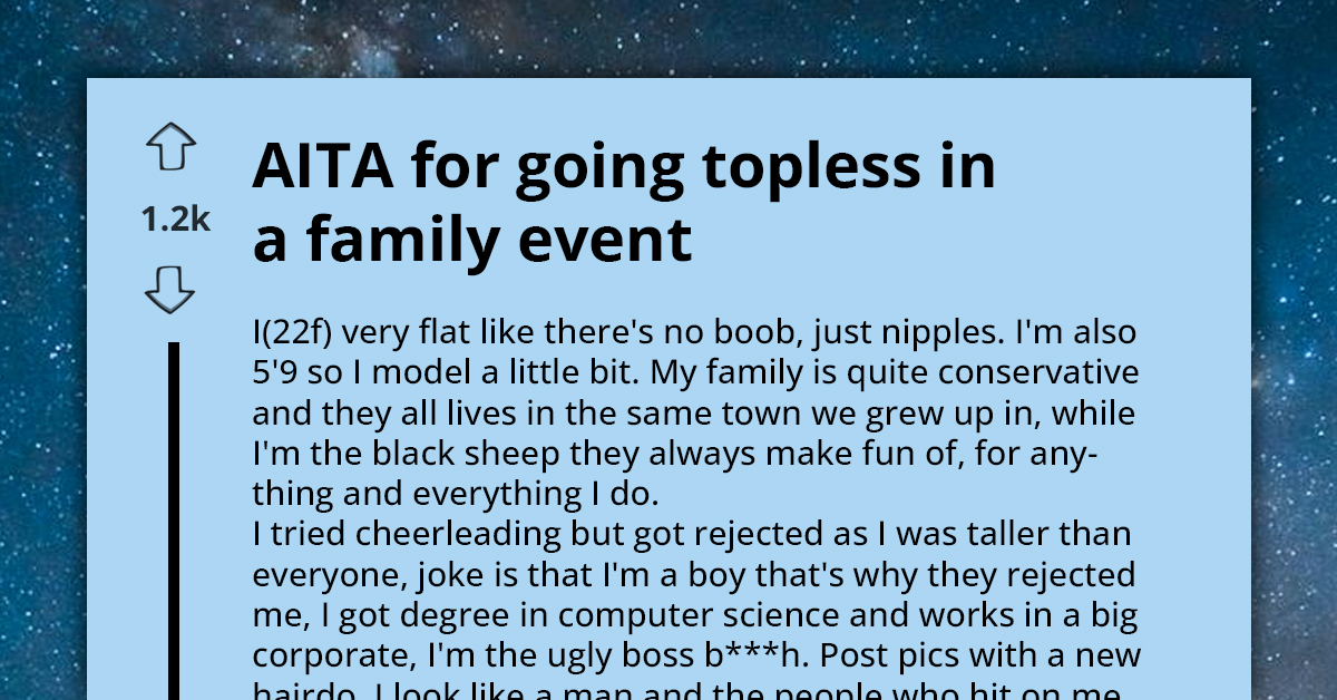 Designated ‘Black Sheep’ of the Family Disrupts Poolside Event by Going Topless as an Act of Defiance