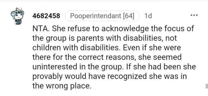 She seems uninterested in the group