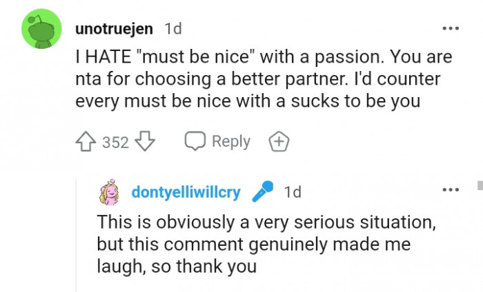 The OP Obviously Has a Better Partner