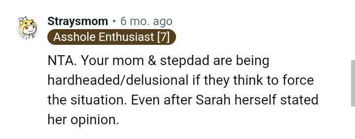 OP's mom and stepdad are being delusional