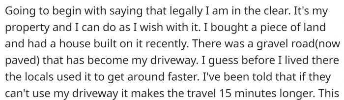 OP bought a vacant lot and built a house. The work is still in progress, and his property is not yet fenced
