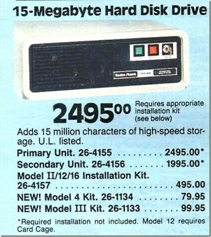 31. 15MB HDD: $2,500