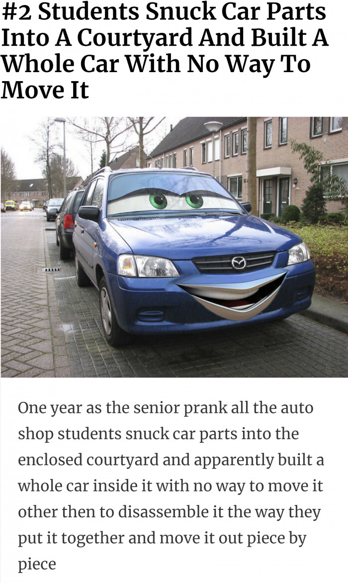 2. I'd love to see the actual car, though.