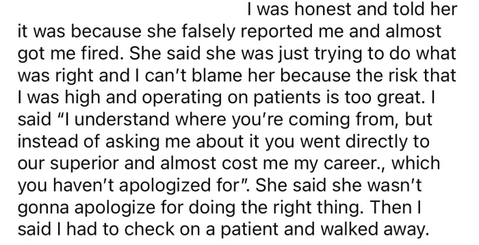 The OP told her coworker she wasn't invited because she almost got her fired by falsely reporting her.