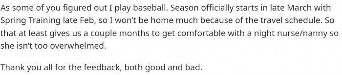 They ended up having some time to figure things out before his busy season, so it turned out to be a great solution in the end.