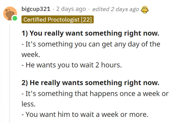 A commenter presented two points: