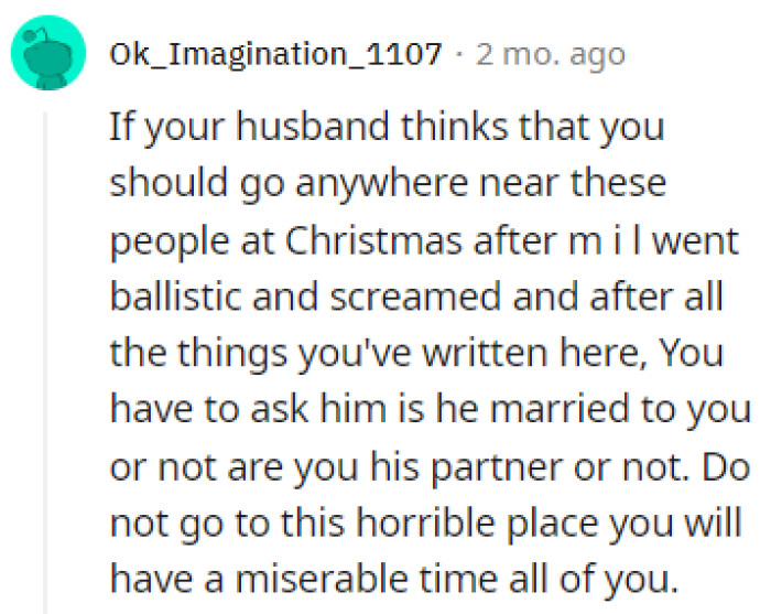 The husband has some questions to answer